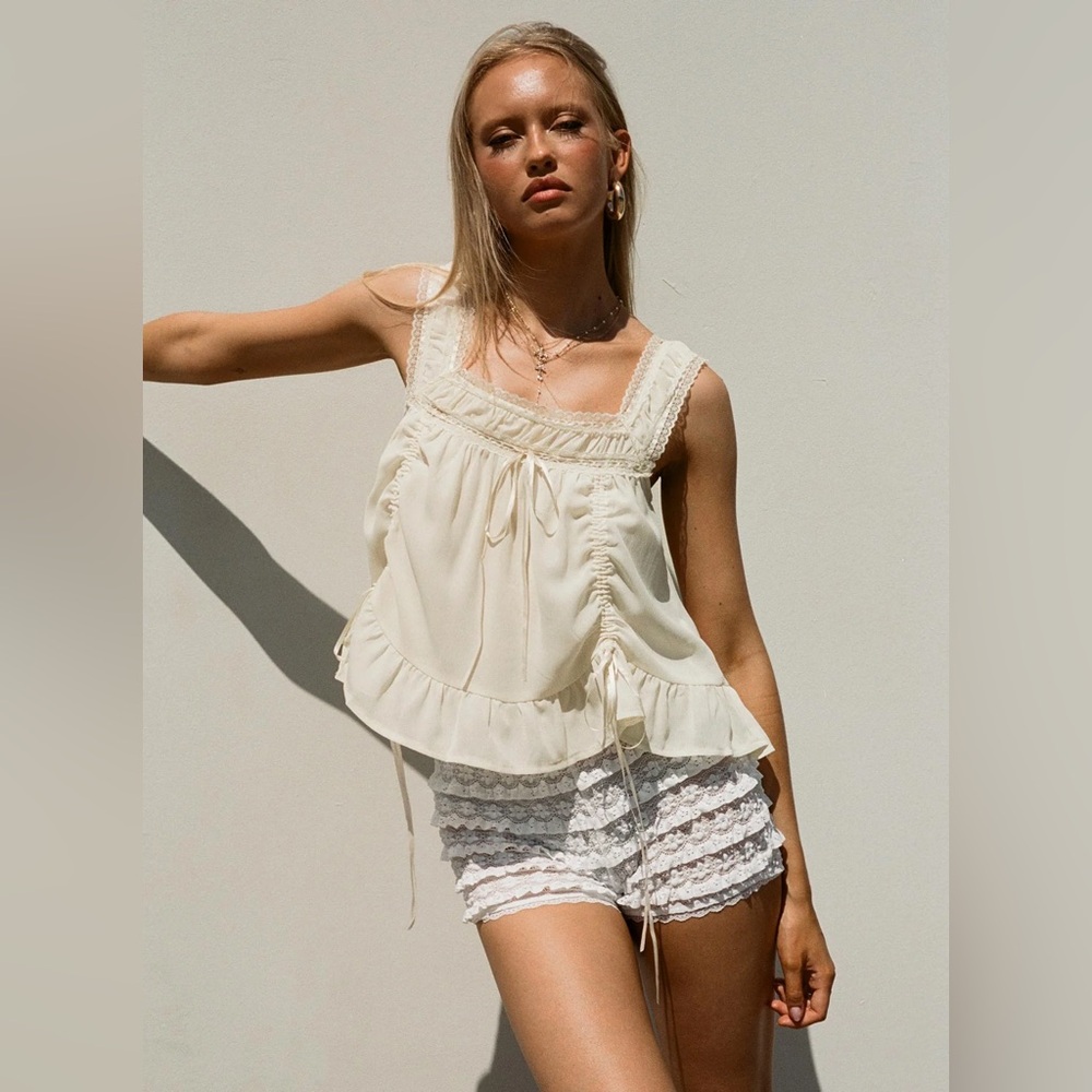 Princess Polly Eluisa Lace Top Cream